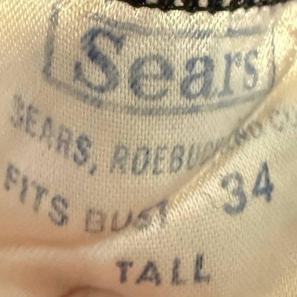 Vintage Sears Black Full Dress Slip Size 34 Tall Adjustable Straps - Picture 10 of 11